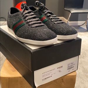 Gucci Bambi Web Low-Top Sneakers w/ Stud Detail
